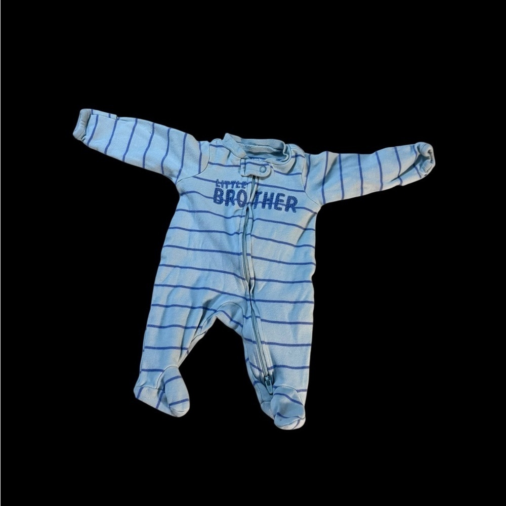 Carter's Blue and White Striped Footie